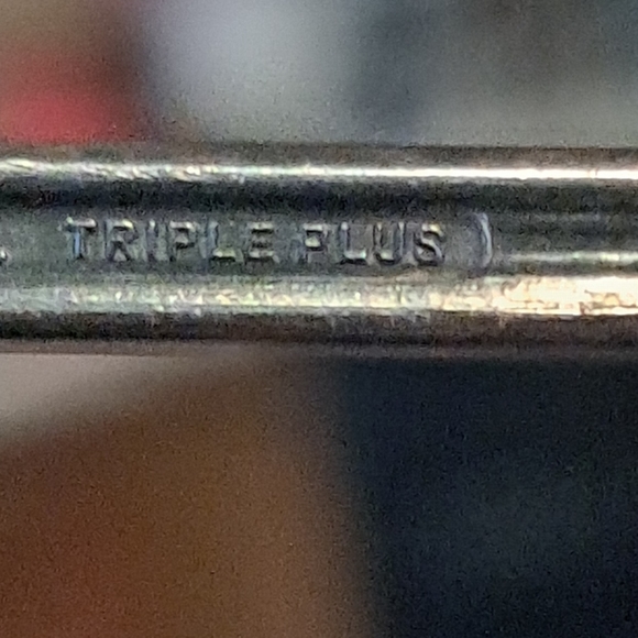 COMMUNITY TRIPLE PLUS SILVER Olive/Pickle Fork Flower De Luce  LONG HANDLED - Picture 4 of 5